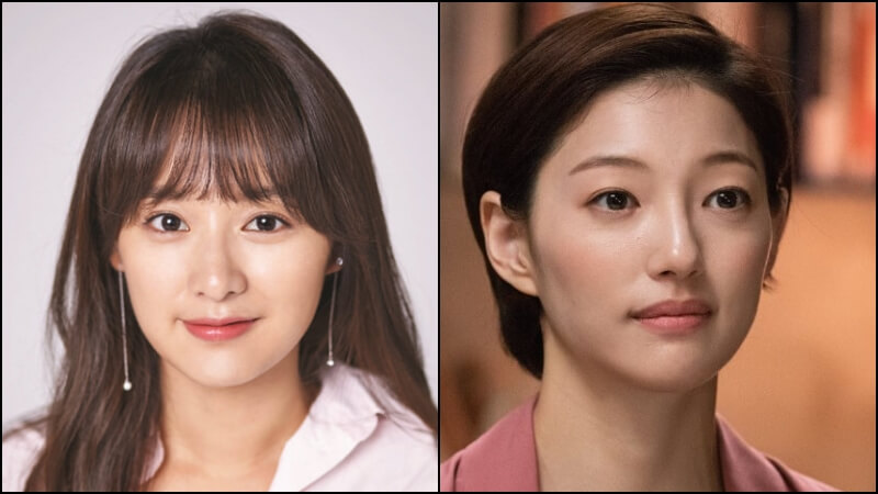 인중이 짧고 턱선이 강직하며 긴 편인 김지원과 이엘 비교