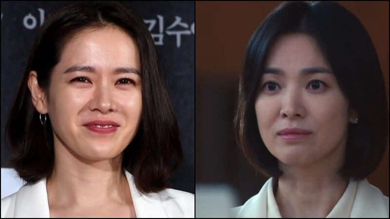 팔자주름이 어색한 손예진과 송혜교