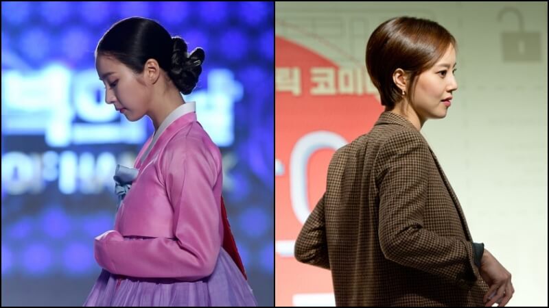 크고 둥근 배구공 같은 아름다운 두상 소유자 신세경과 문채원 뒤통수